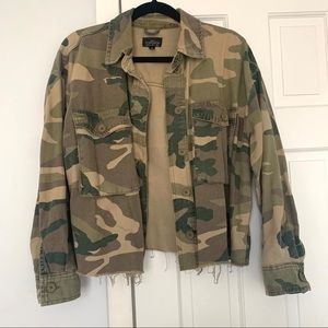 Topshop Camo Cropped Jacket Size SM